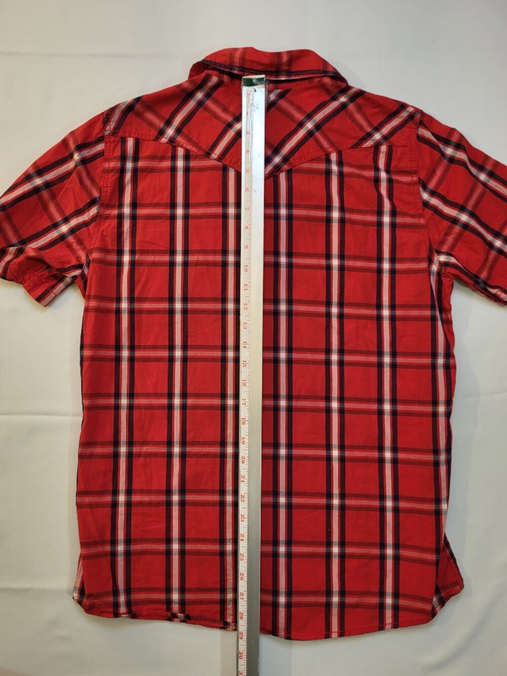 Bluenotes Men’s Red Plaid Short Sleeve Button-Up Shirt Size Large - Picture 8 of 9